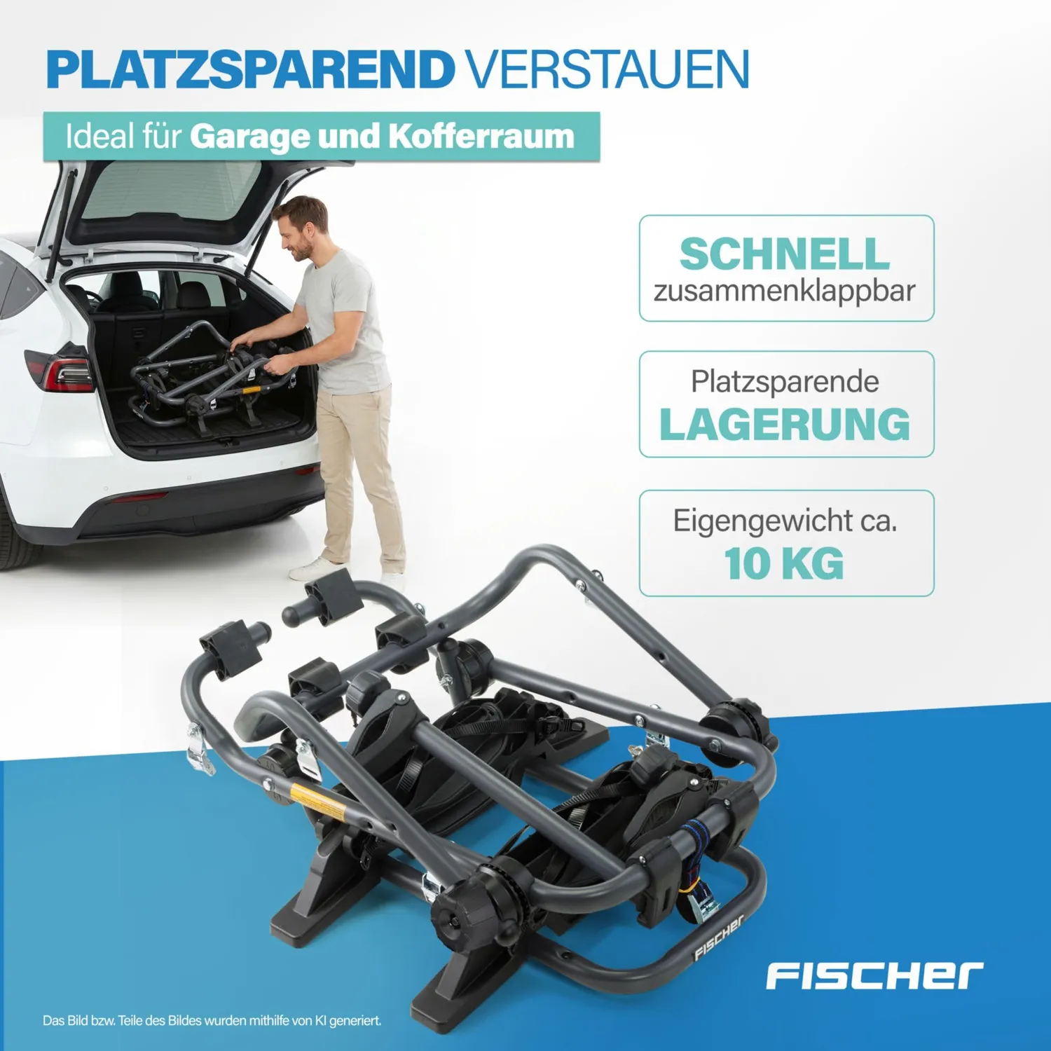 Fischer Heck Fahrradträger für 2 Fahrräder 45 kg