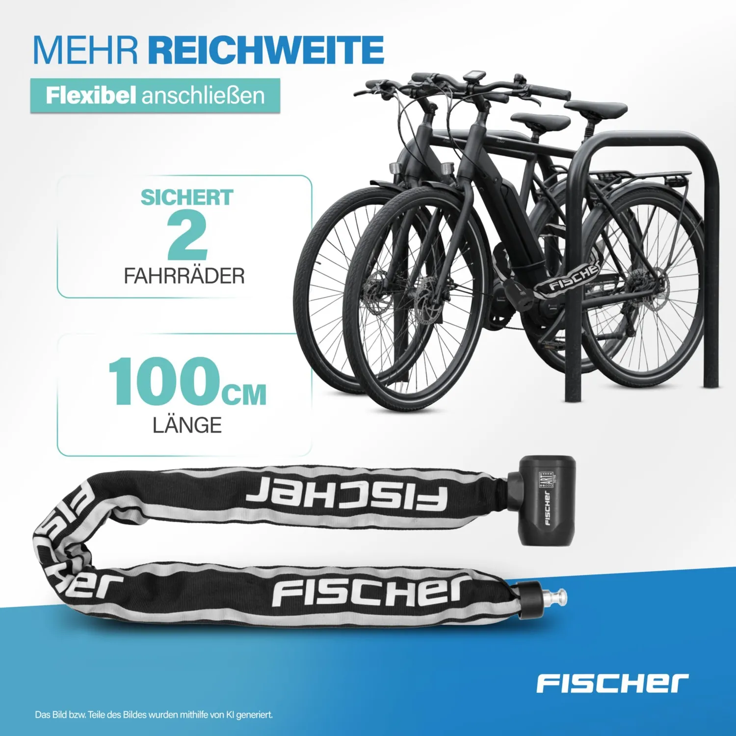 Fischer Protec Plus CK100 Kettenschloss 100 cm schwarz ART