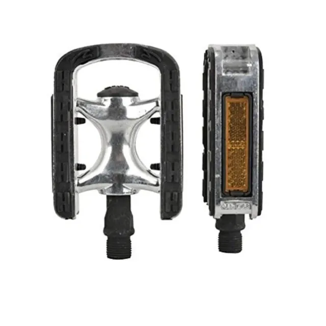 Fischer Tour Alu Fahrradpedale schwarz Antirutsch Reflektor