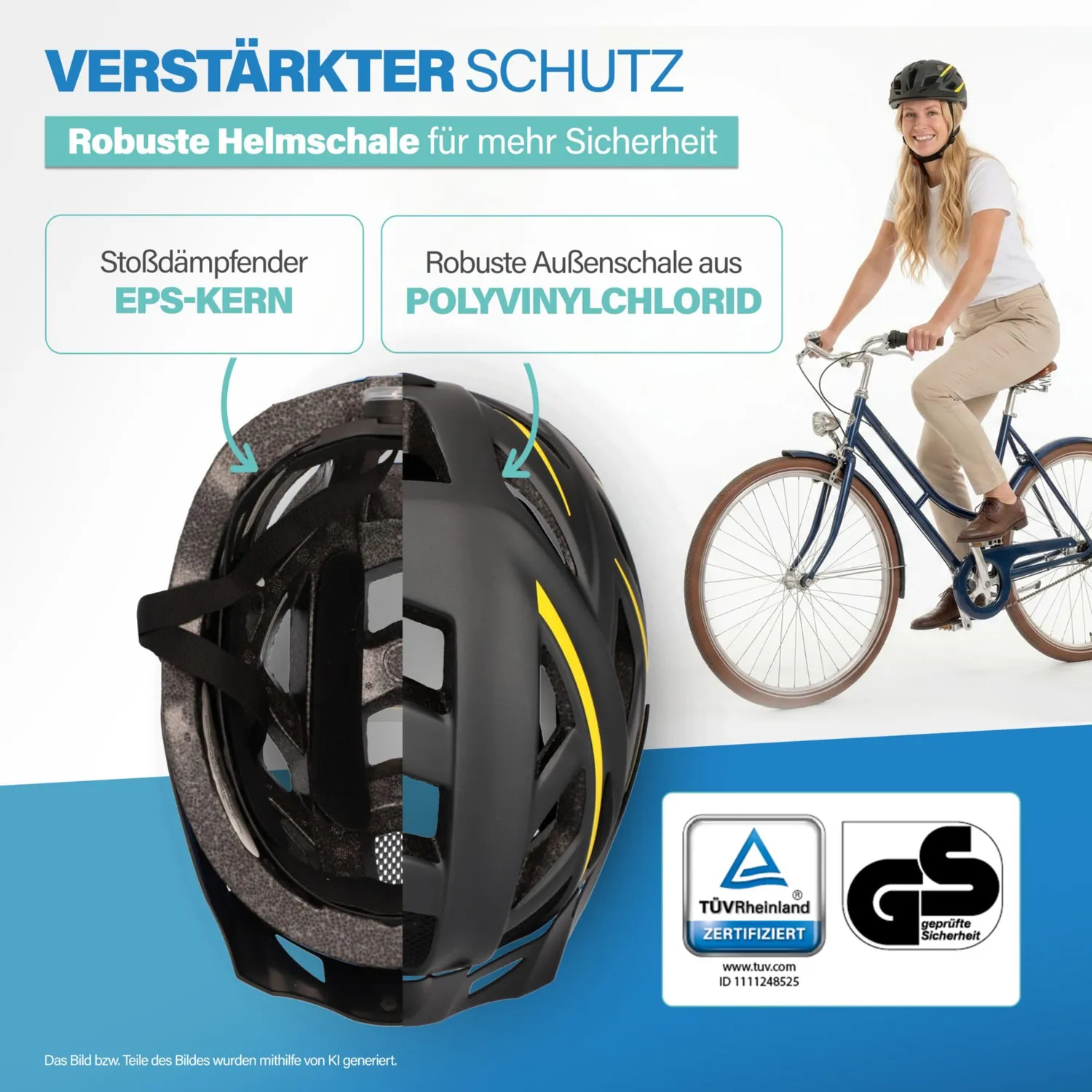 Fischer Urban Lano Fahrradhelm Schwarz S/M mit Licht
