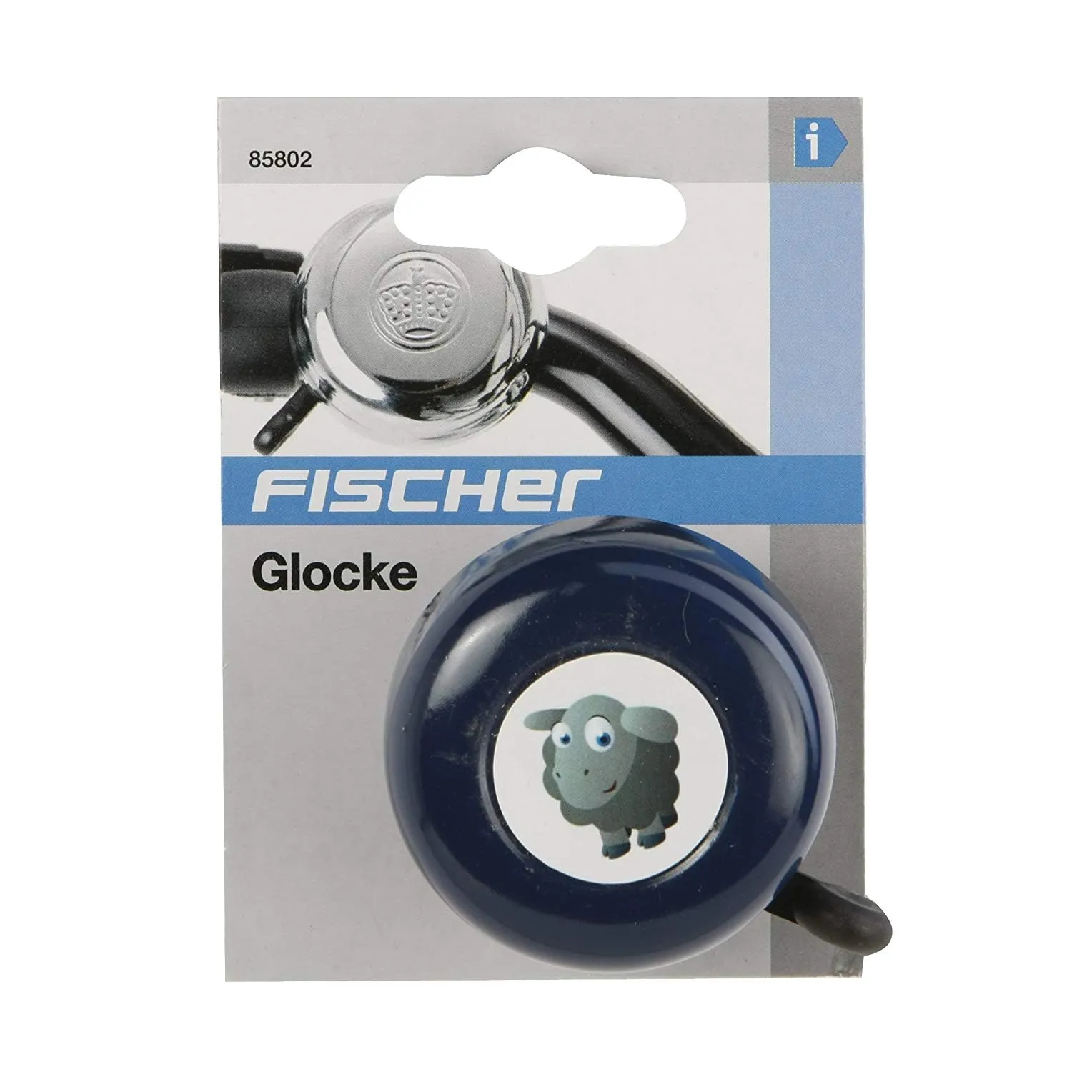 Fischer Fahrradglocke Kinder Motiv blau 80 mm