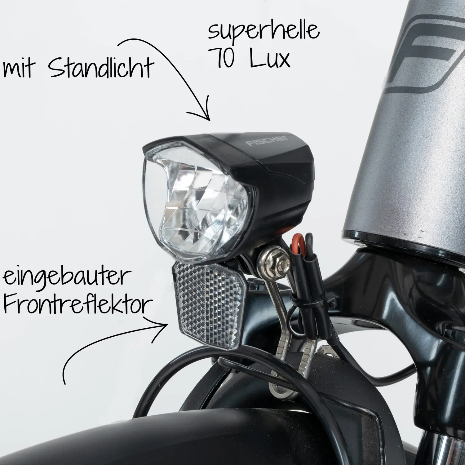 Fischer 70 Lux Dynamo Scheinwerfer mit Standlicht