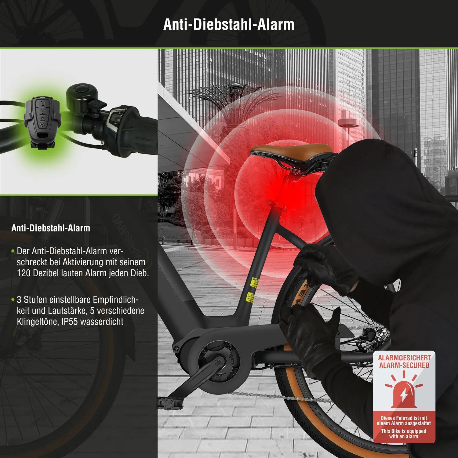SachsenRad C5 Centro II E-SUV CityBike B-Ware Diebstahlsicherung