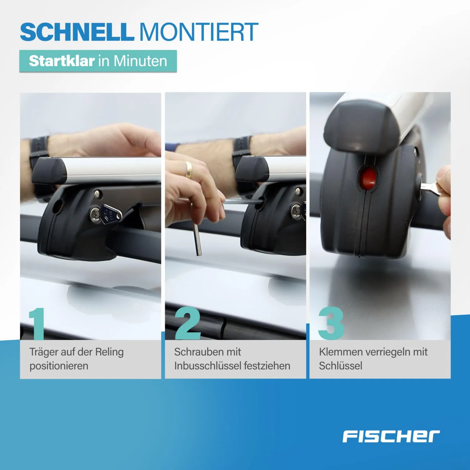 Fischer TopLine L Relingträger 120cm Alu abschließbar