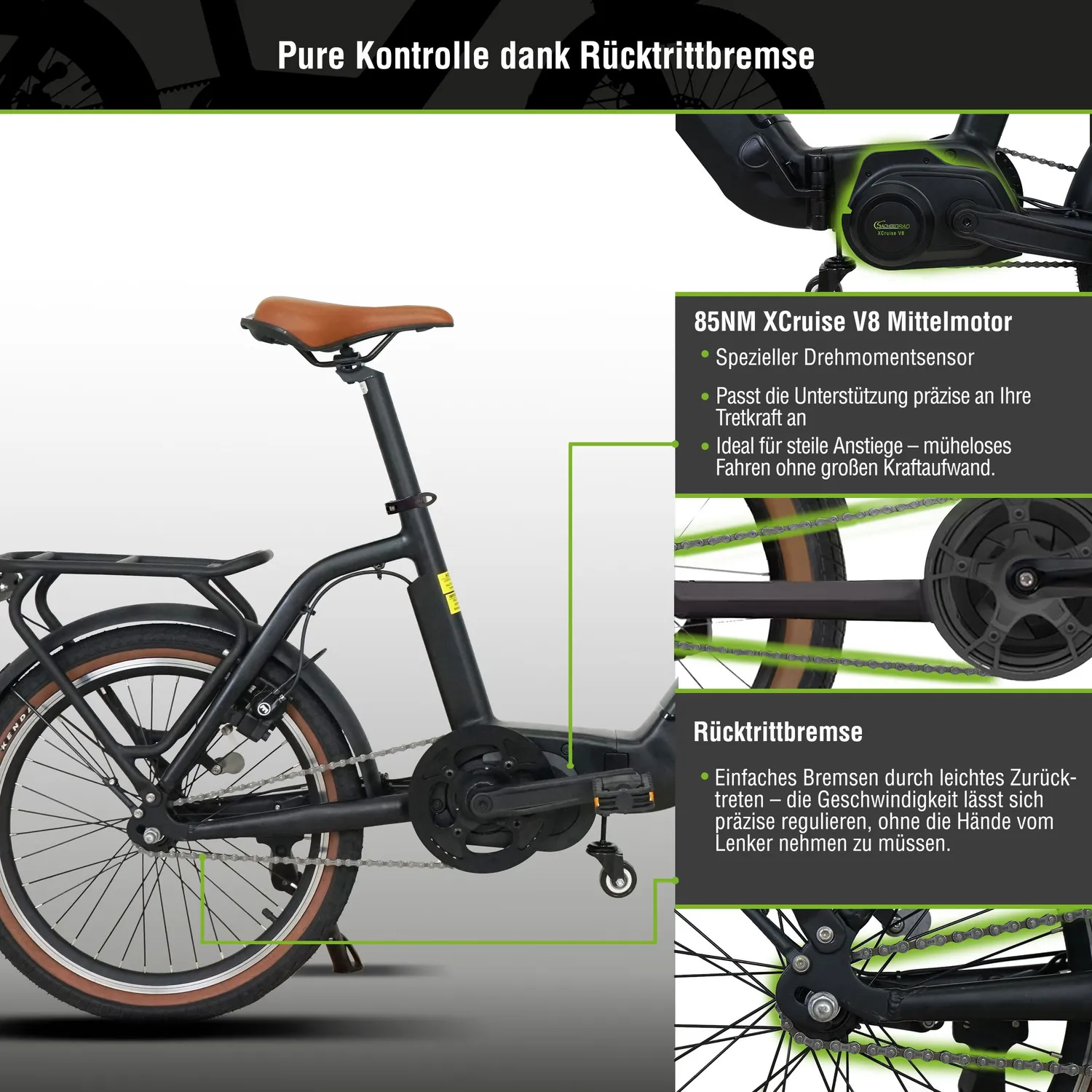 SachsenRad F3B Centro E-Faltrad gebraucht mit Rücktritt 85 Nm