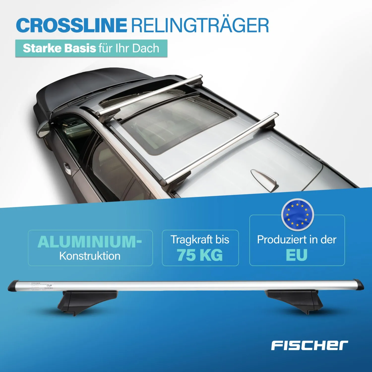Fischer CrossLine L Relingträger 1,20 m Aluminium 75 kg