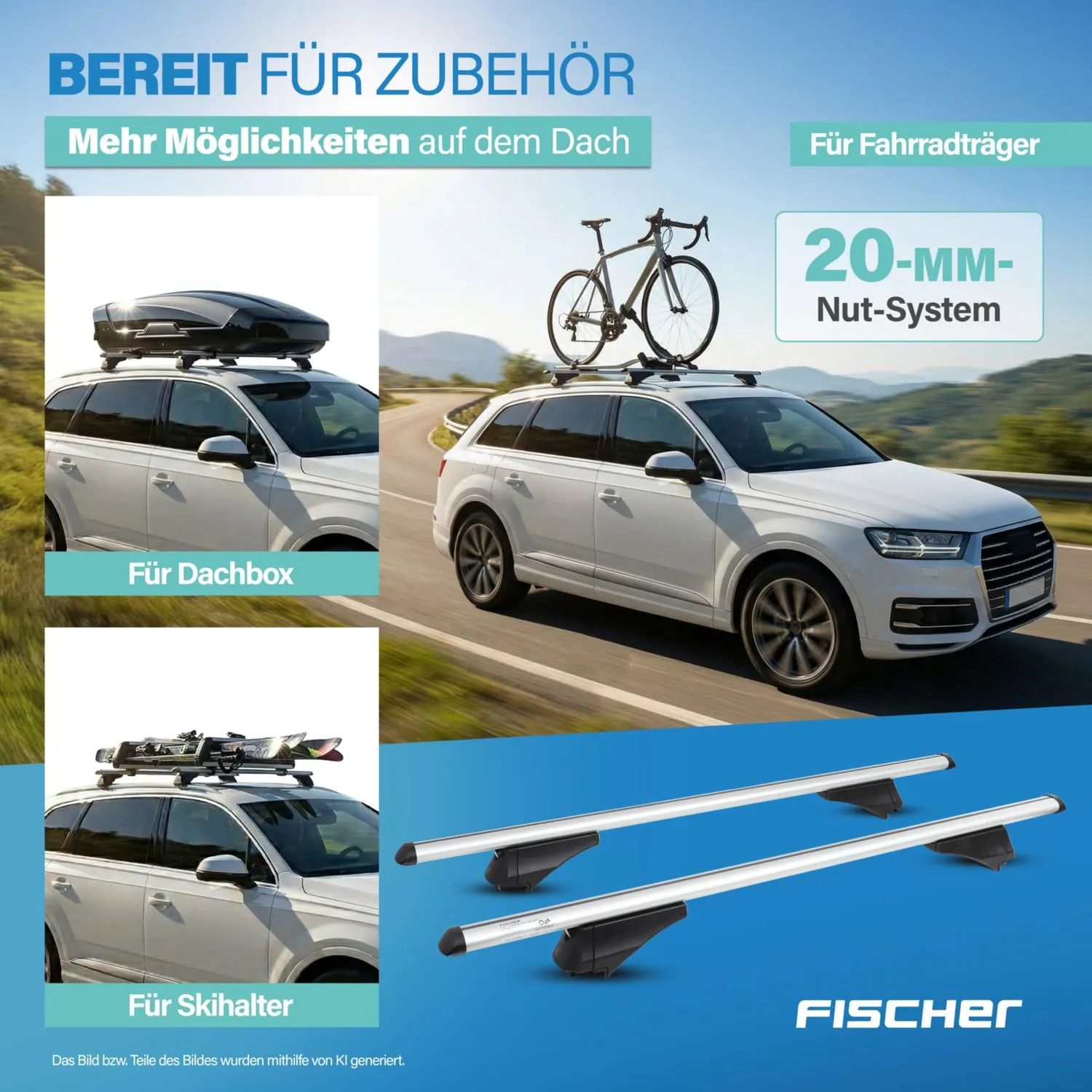 Fischer CrossLine L Relingträger 1,20 m Aluminium 75 kg