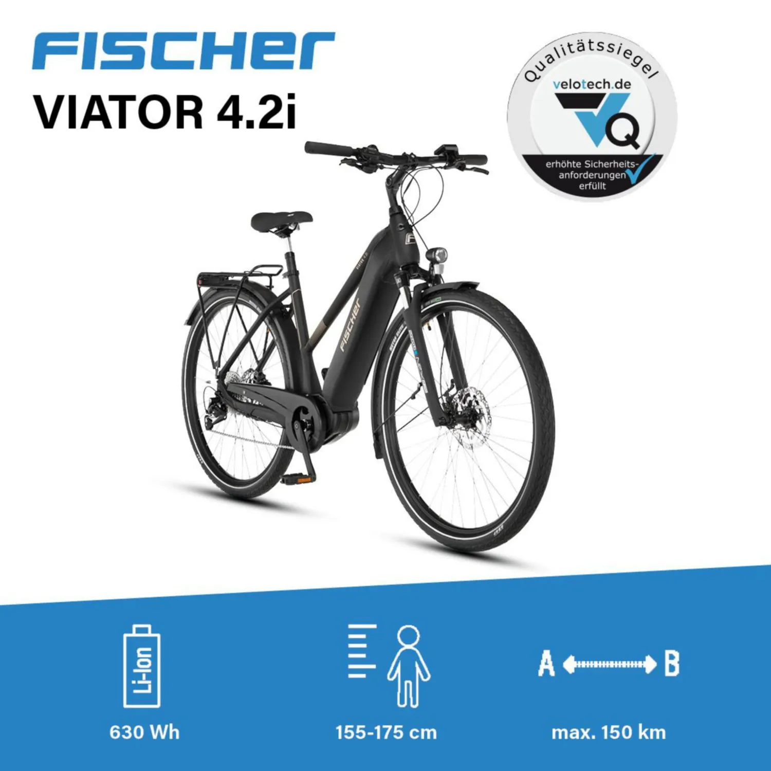 Fischer Viator 4.2i Trekking E-Bike 45 cm 80 Nm