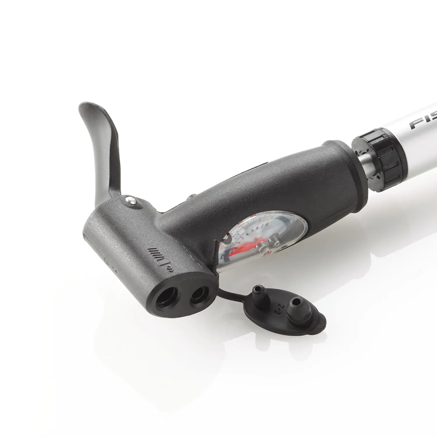 Fischer Mini Luftpumpe Fahrradpumpe mit Manometer 8 bar